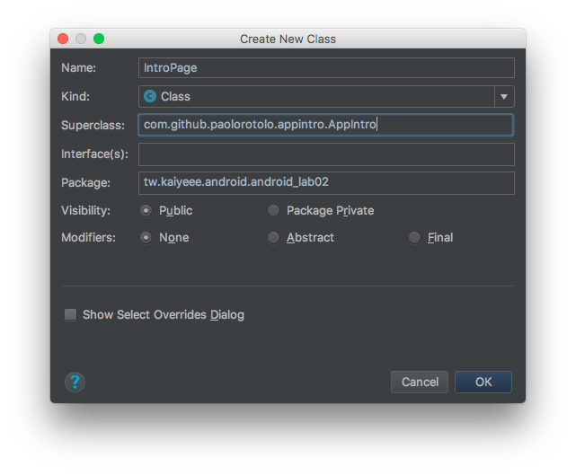 create new class(2)