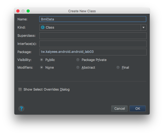 create a bmidata class(2)