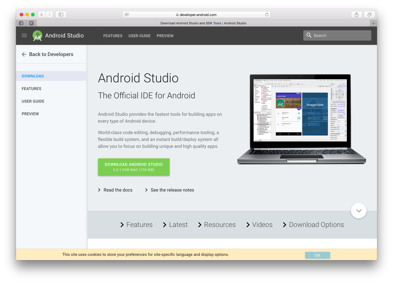 android studio download page