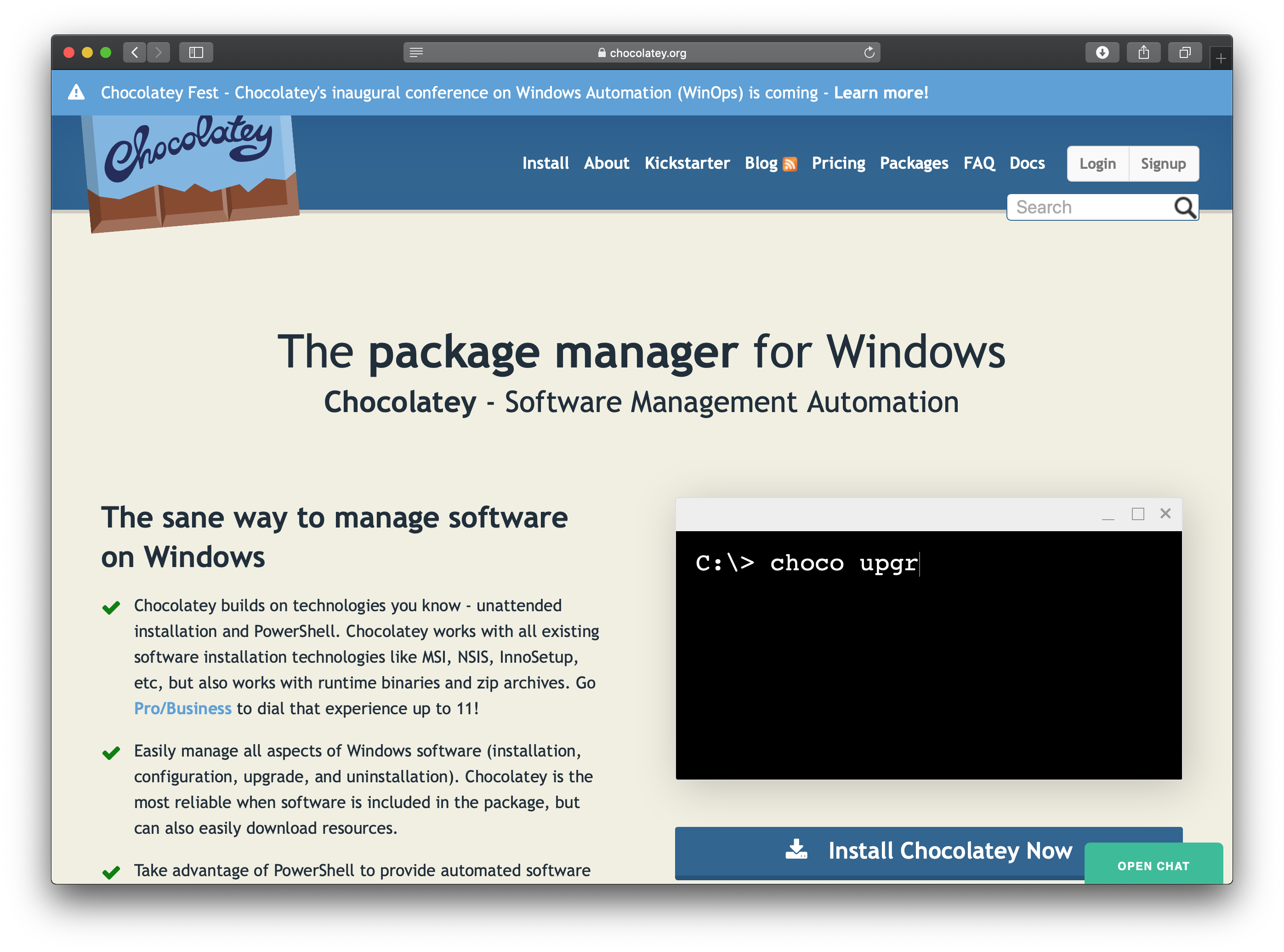 Chocolatey Download Page